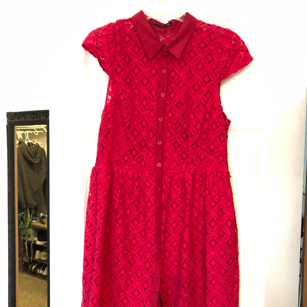 Hot Pink / Magenta Lace Dress